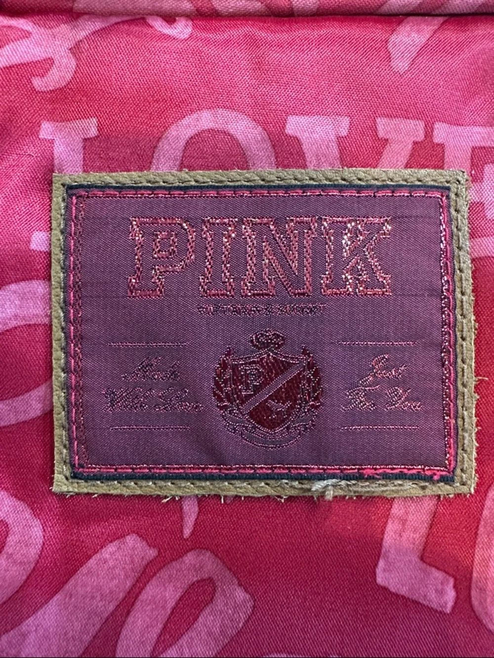 PINK Victoria's Secret Red Nylon 'Love' Laptop Bag